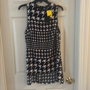 The Wish Collection Black and White Houndstooth Tunic Top, NEW Boutique, sz M